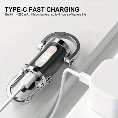 Keychain Flashlight with COB Floodlight and LED – 6 Brightness Settings