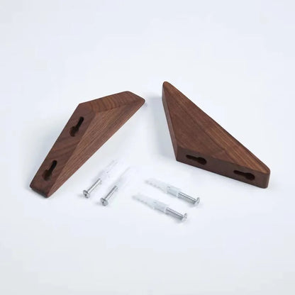 Wall-Mounted Coat and Key Hanger in Black Walnut for Entryway or Bathroom