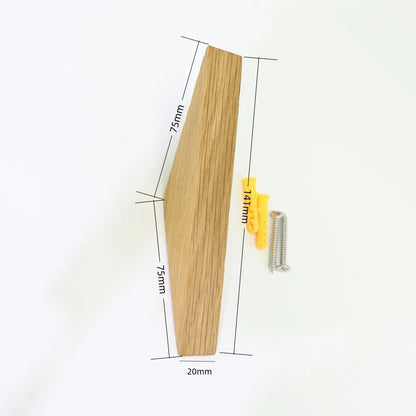 Wall-Mounted Coat and Key Hanger in Black Walnut for Entryway or Bathroom