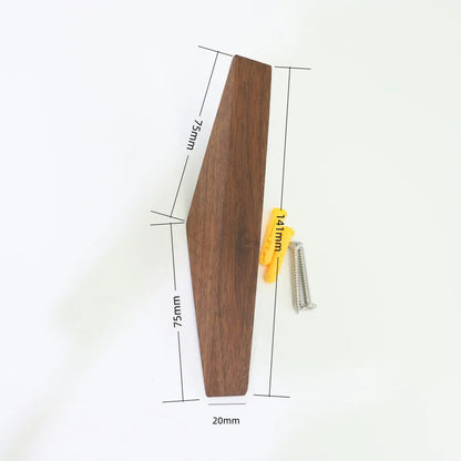Wall-Mounted Coat and Key Hanger in Black Walnut for Entryway or Bathroom