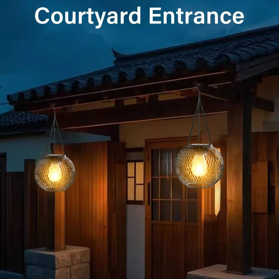 Eco-Friendly Hanging Lantern with Auto Light Sensor & 14-Hour Glow