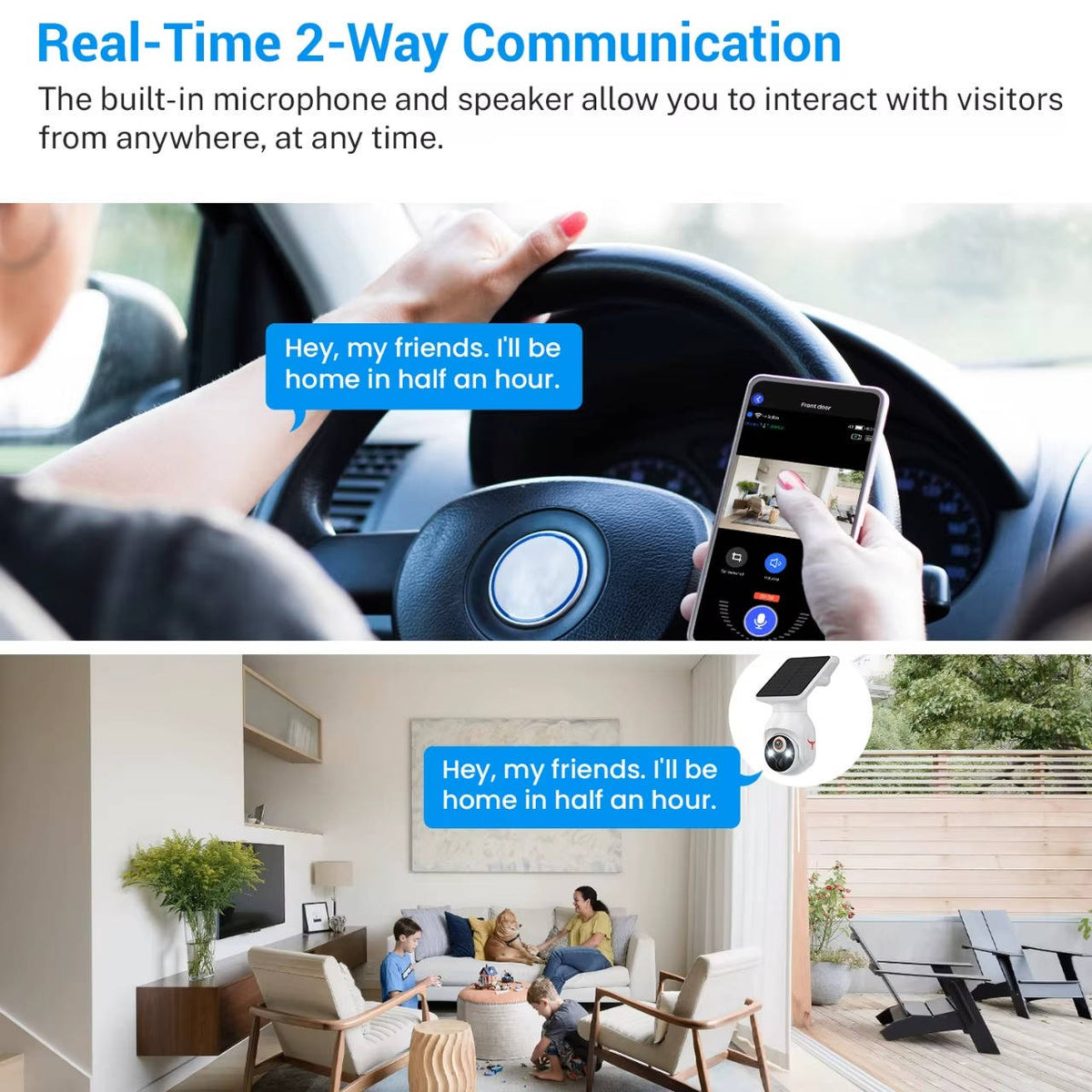 Wireless Solar-Powered Security Camera with 2K HD Night Vision