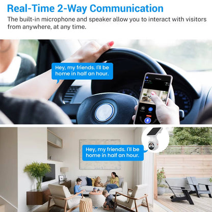 Wireless Solar-Powered Security Camera with 2K HD Night Vision