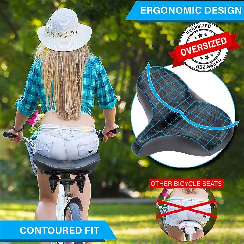 ErgoComfort Cycling Seat with Ventilated Design and Shock Absorption