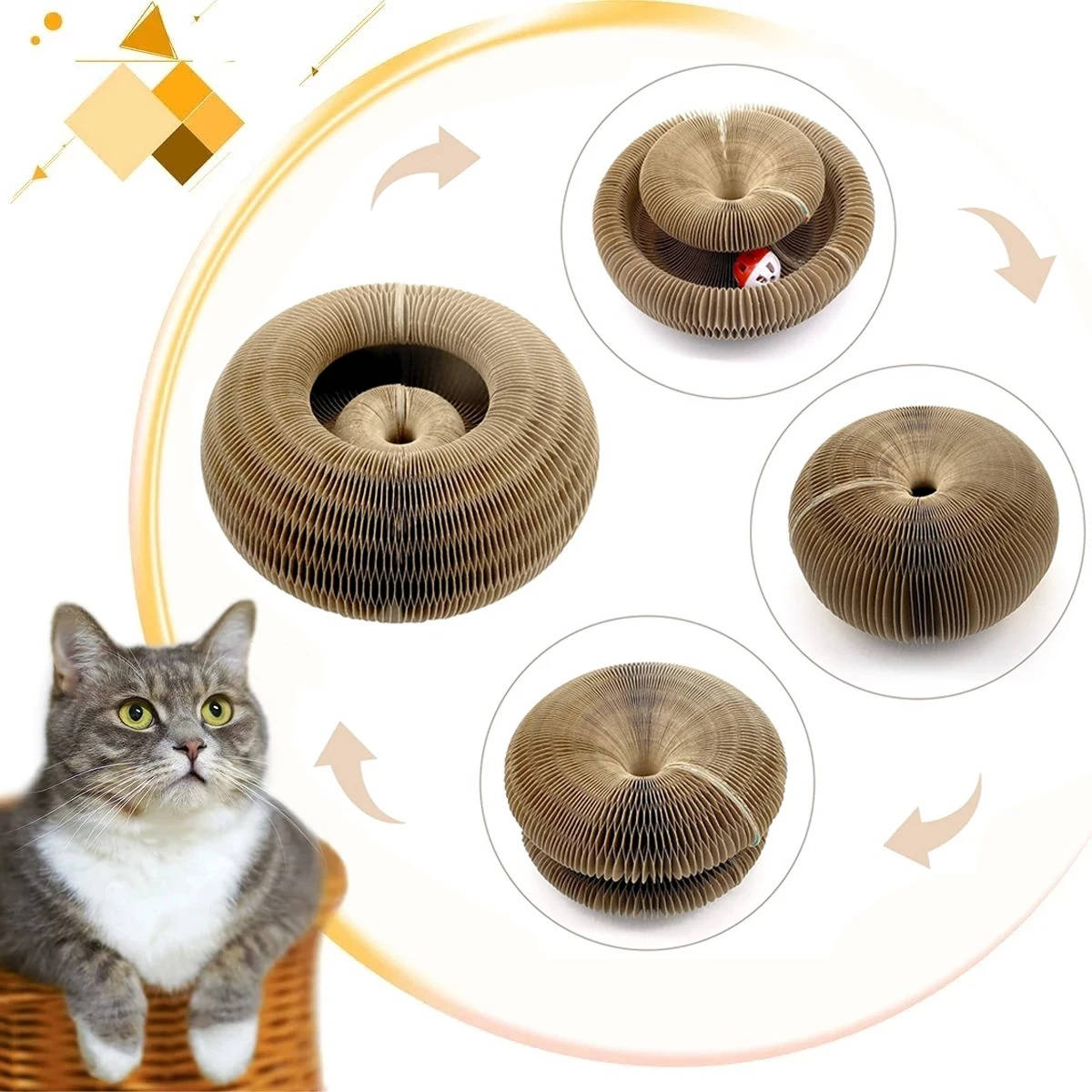 Dynamic Cat Clawing Station with Interactive Play Track