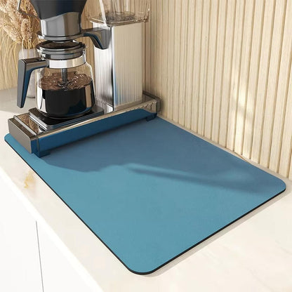 Ultra-Absorbent Dish Drying Mat with Non-Slip Rubber Base