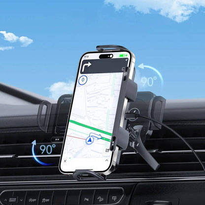 Smart Car Phone Holder with Quick Charge and Automatic Grip