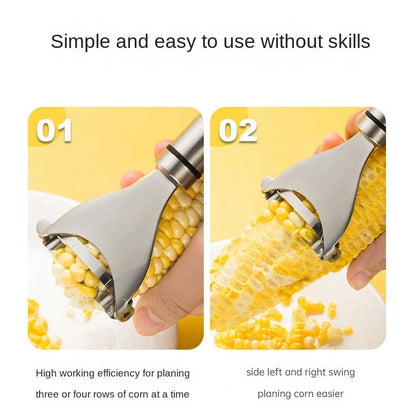Effortless Corn Kernel Remover with Serrated Steel Blade
