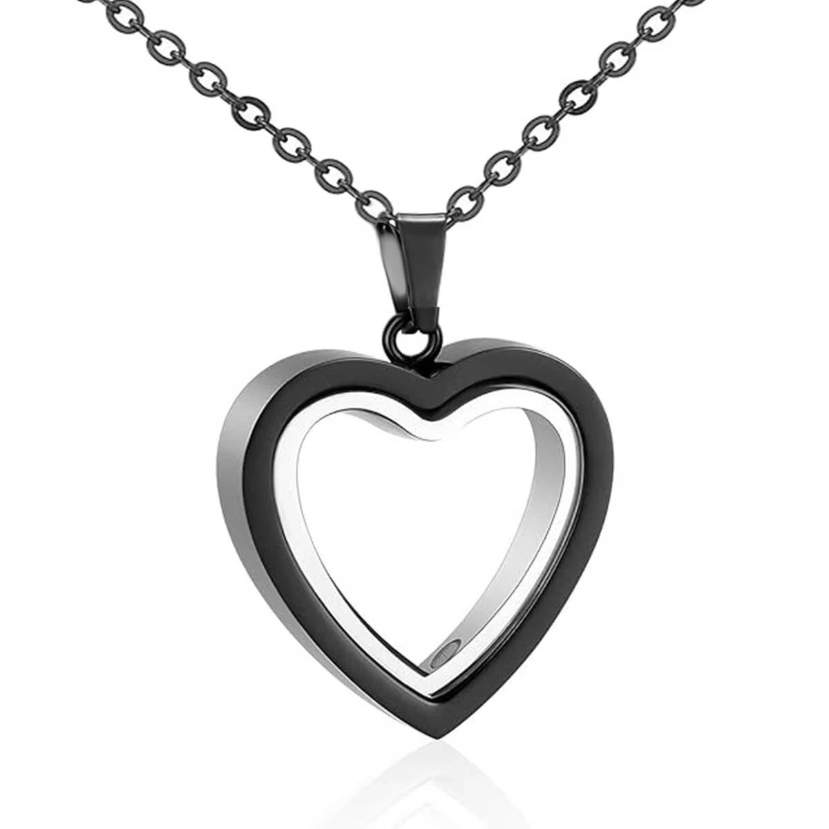 Stainless Steel Heart Necklace - Waterproof Memorial Jewelry for Ashes