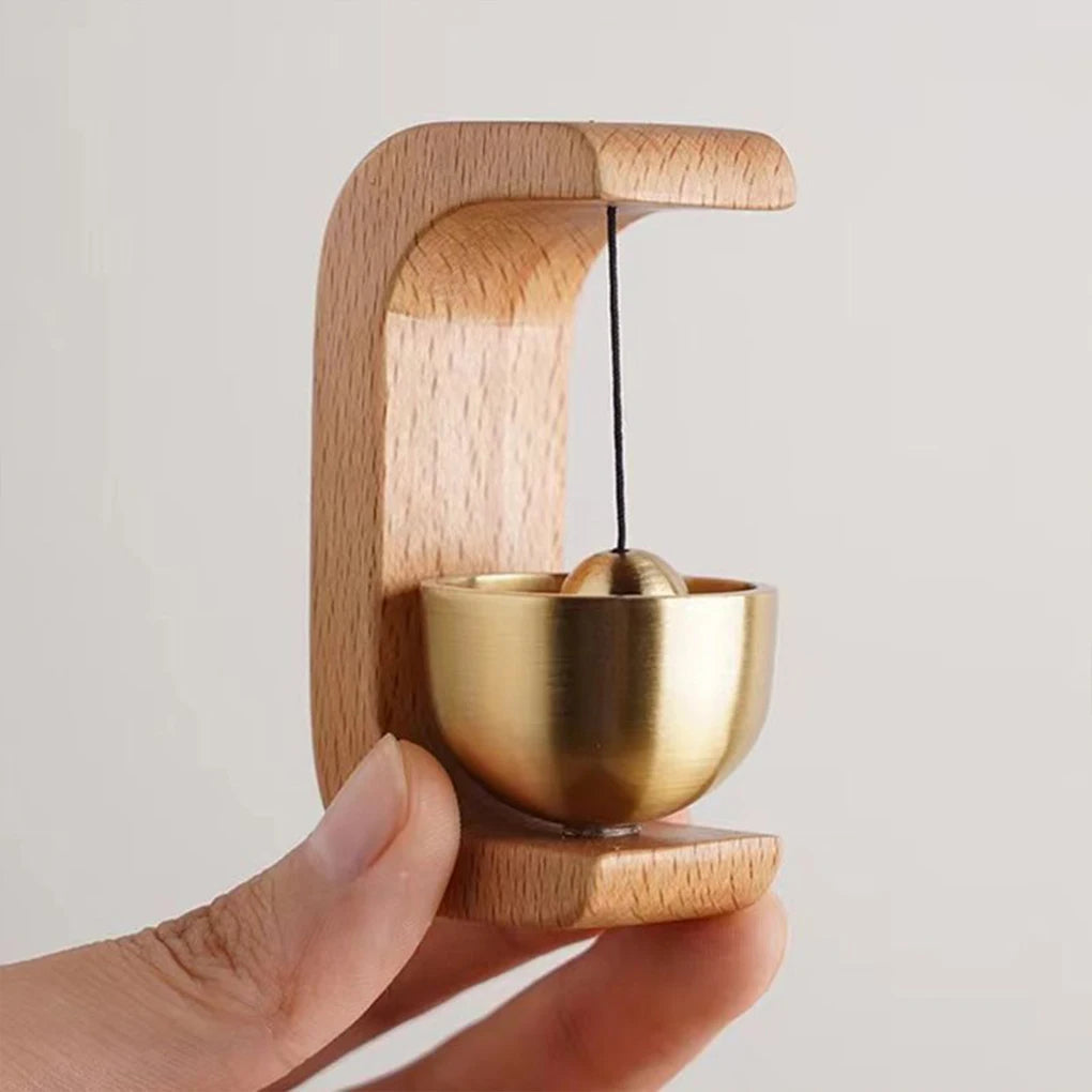 Elegant Wireless Doorbell with Natural Wood Chime and Magnetic Mount