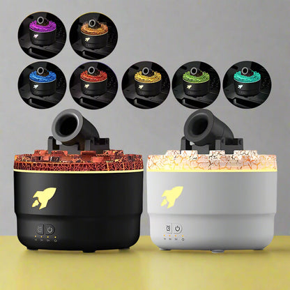 Essential Oil Diffuser and Humidifier with Rotating LED Volcano Light