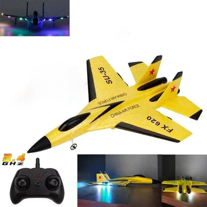 Easy Launch RC Glider with Dual Channel Remote and LED Lights