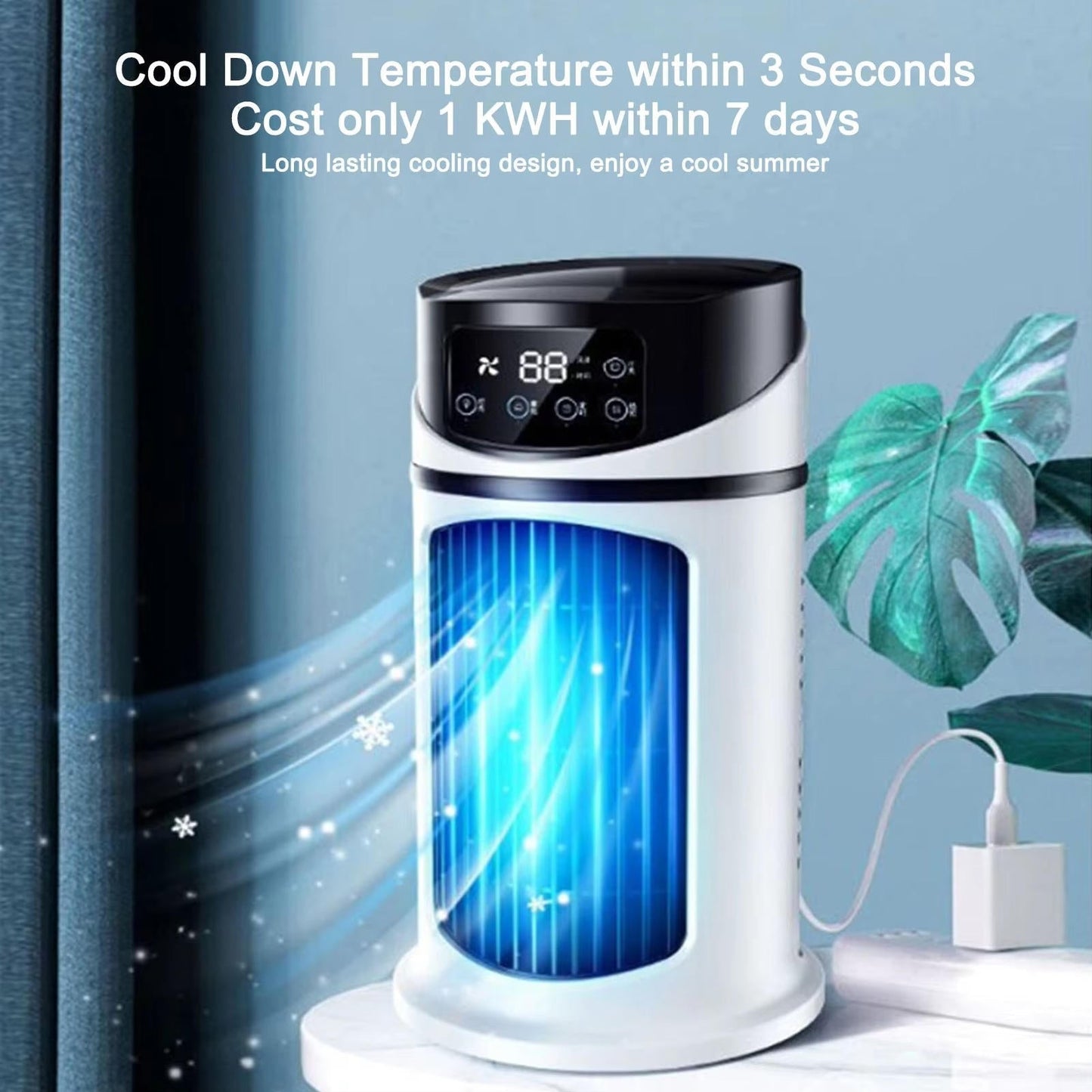 Compact Cooling Unit with Oscillating Feature and Cotton Filter