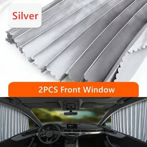 Easy-Install Car Window Shades with UV Defense and Sliding Mechanism