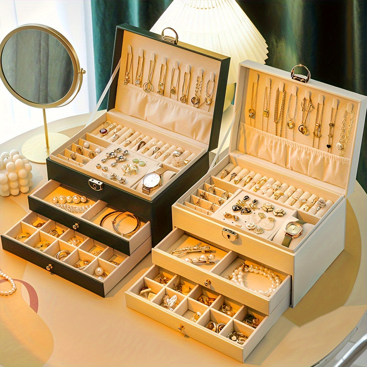 Jewelry Organizer Box with 3 Tiers for Storage