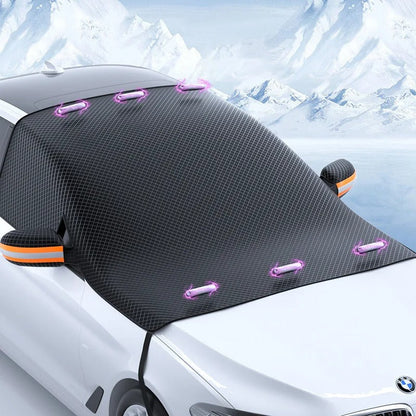 Snow Cover for Car Windshield with Magnetic Fasteners