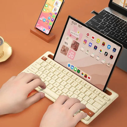 Slim Wireless Bluetooth Keyboard with Stand - 79 Keys for Tablet, Phone, Laptop