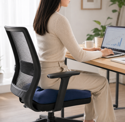 Non-Slip Seat Riser Pad – Memory Foam Cushion for Lower Back Support, 16 x 13 x 4 Inch