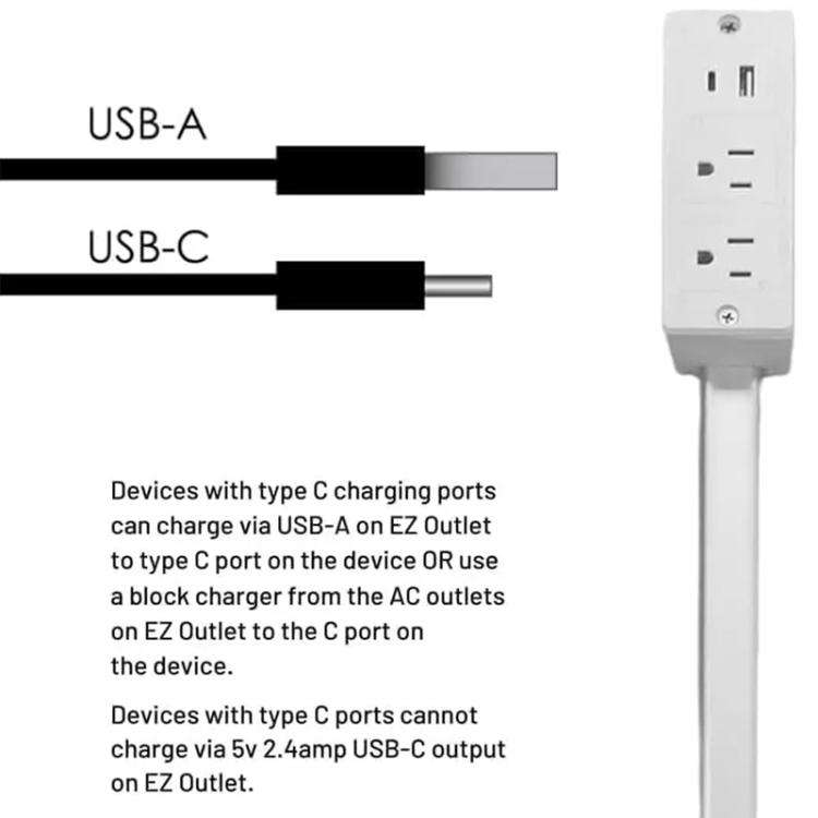 30-Inch Extendable Power Hub with Dual USB Ports
