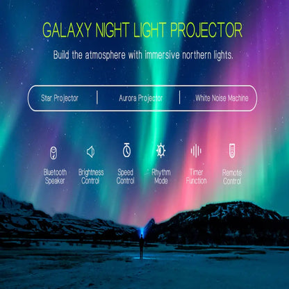 Celestial Glow Projector with Dual-Lens Aurora and Star Effects