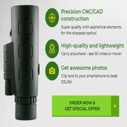 Portable High-Definition Monocular with Smartphone Adapter