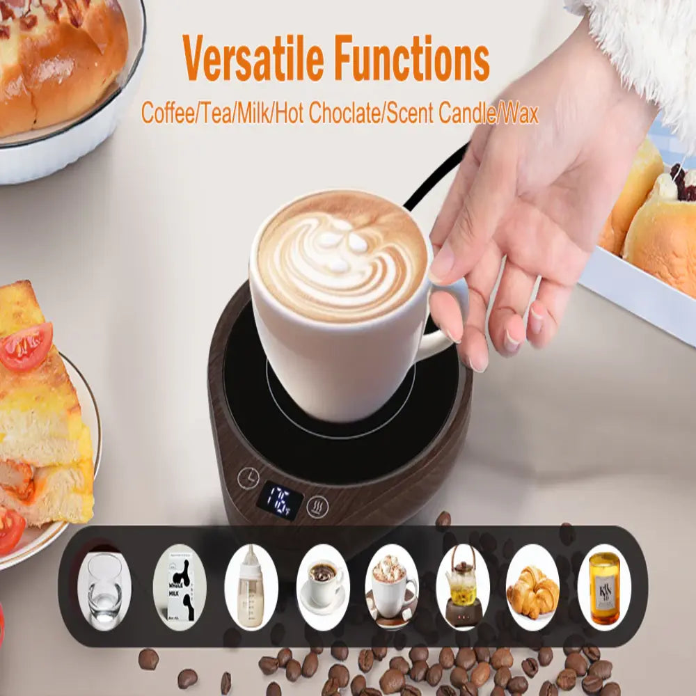 Premium Drink Warmer with Adjustable Heat and Safety Features