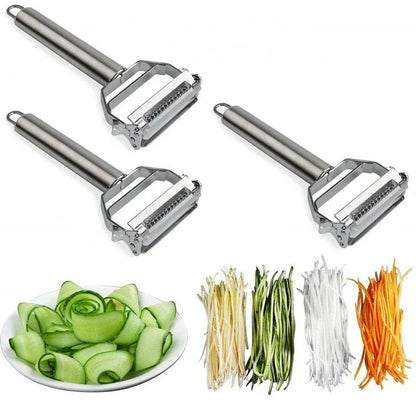 Vegetable Peeler in Stainless Steel with Julienne Blade and Dual Function