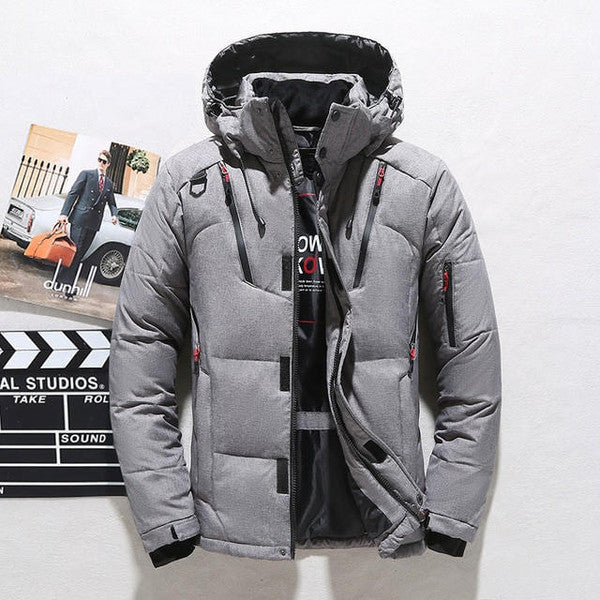 Thermal Jacket with Detachable Hood and Sleek Design