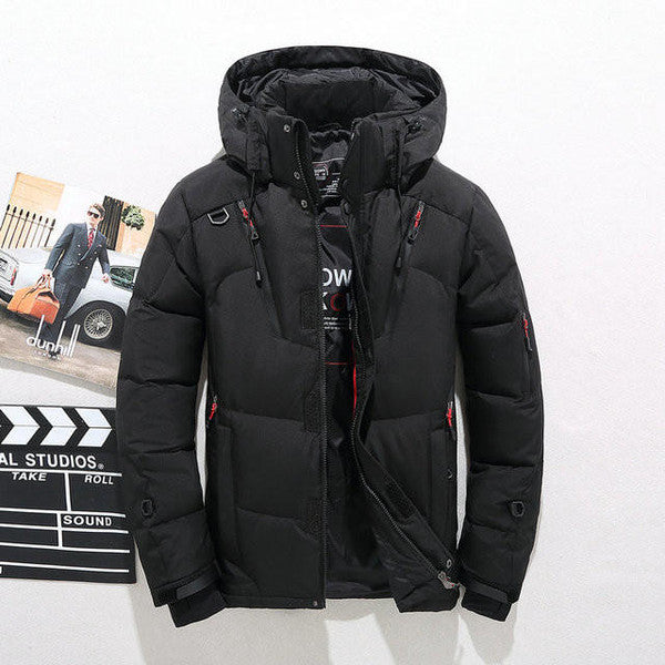 Thermal Jacket with Detachable Hood and Sleek Design