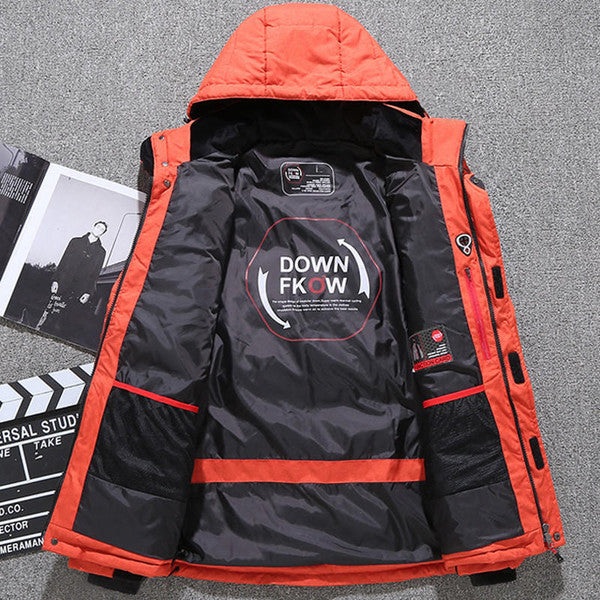 Thermal Jacket with Detachable Hood and Sleek Design