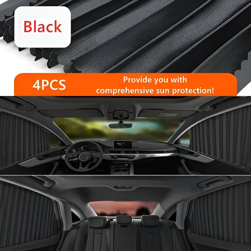 Easy-Install Car Window Shades with UV Defense and Sliding Mechanism