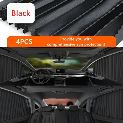 Easy-Install Car Window Shades with UV Defense and Sliding Mechanism