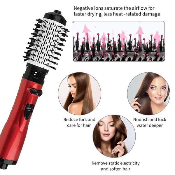 Versatile Hot Air Styler with Dual Brush Heads and Adjustable Heat