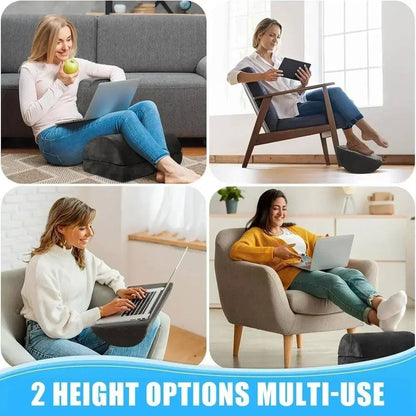Ergonomic Footrest with Customizable Height and Washable Cover