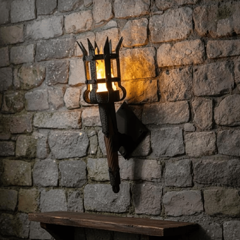 Remote-Controlled LED Wall Torch in Medieval Style