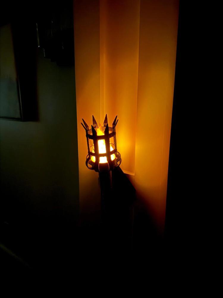 Remote-Controlled LED Wall Torch in Medieval Style