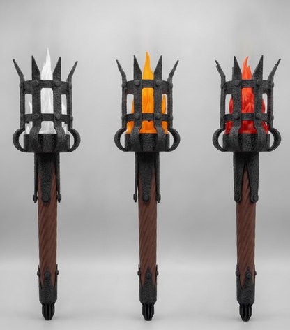 Remote-Controlled LED Wall Torch in Medieval Style