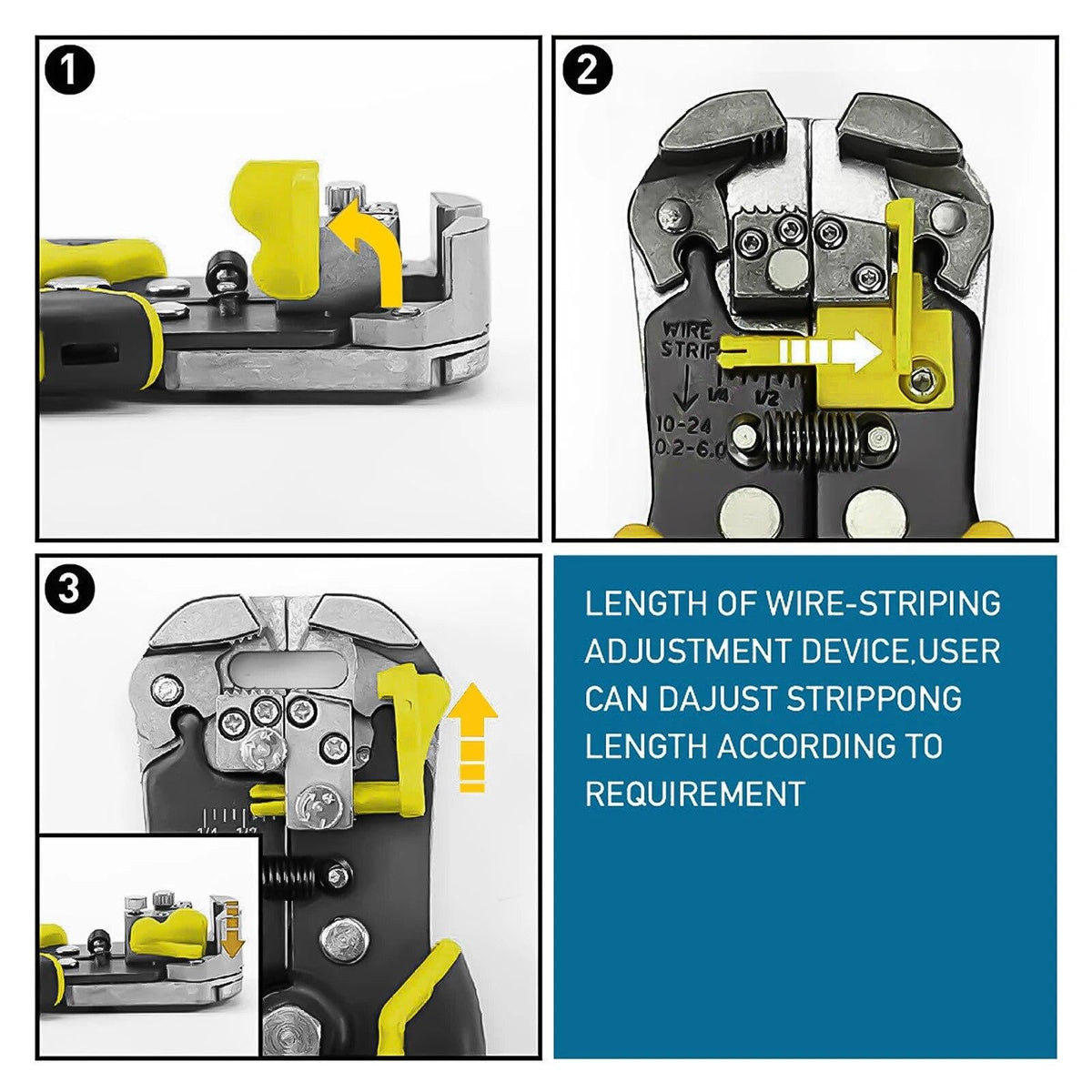Multi-Function Wire Stripper with Integrated Cutter and Crimper