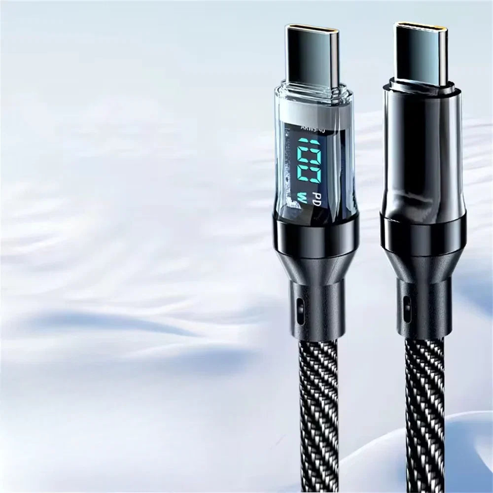 Ultra-Fast 120W Type-C Charging Cable with Smart Display