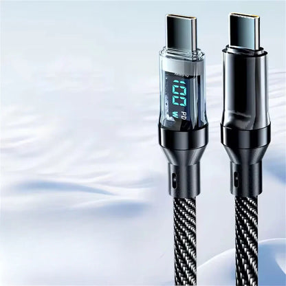Ultra-Fast 120W Type-C Charging Cable with Smart Display