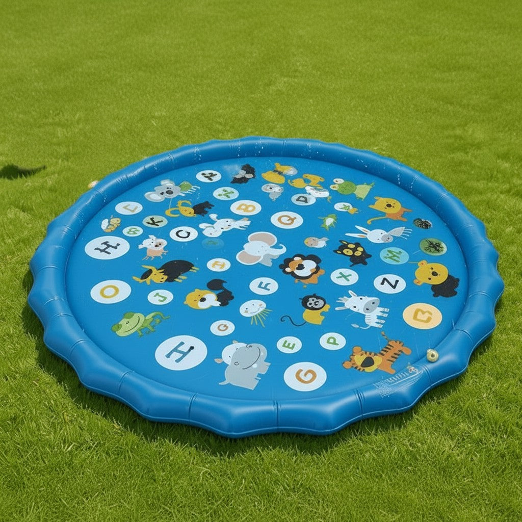 Sprinkler-Enabled Inflatable Water Play Mat