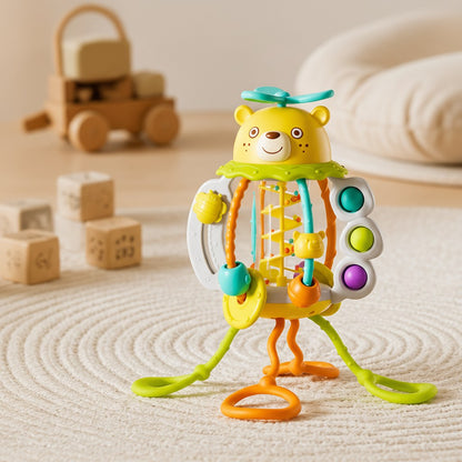 Pull Cord Rattle with Bear Design for Engaging Play