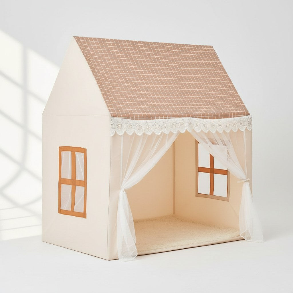 Plaid Roof Play Tent for Children