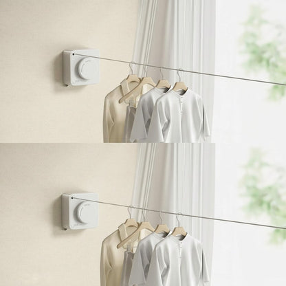 Wall-Mounted Clothesline with Retractable Design and Anti-Sag Feature