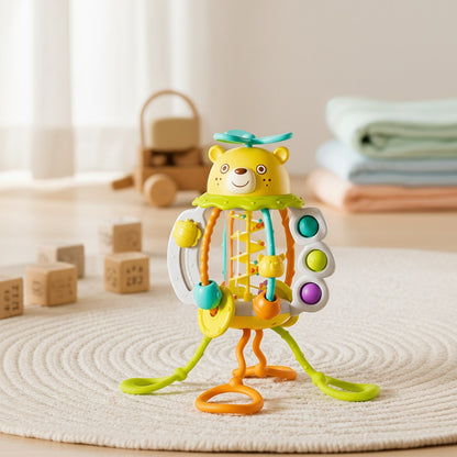 Pull Cord Rattle with Bear Design for Engaging Play