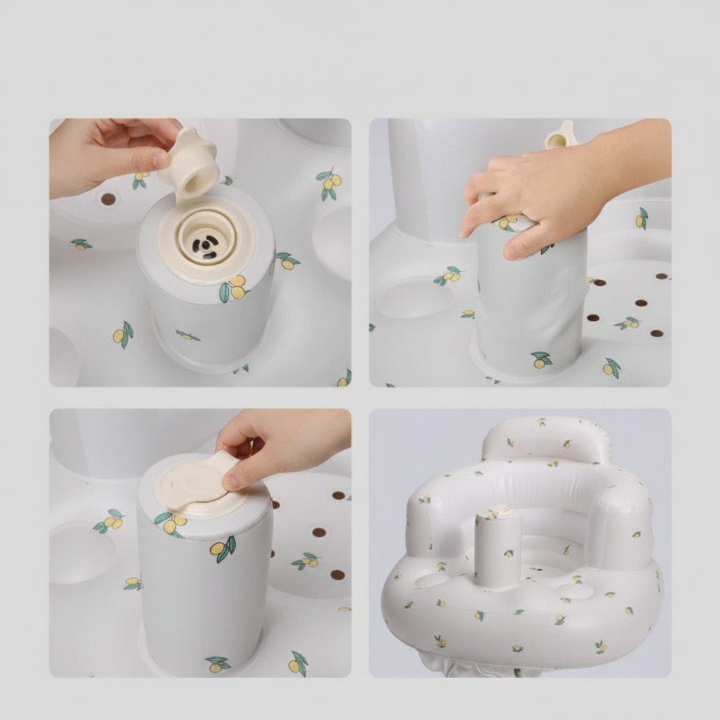 Baby Inflatable Seat Featuring Integrated Air Pump