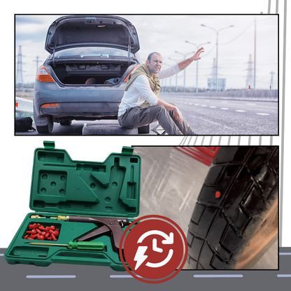 Tubeless Tire Repair Kit with Automatic Mushroom Plug Tool for Vehicles