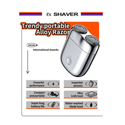 Portable Electric Razor with Magnetic Charge and Waterproof Design
