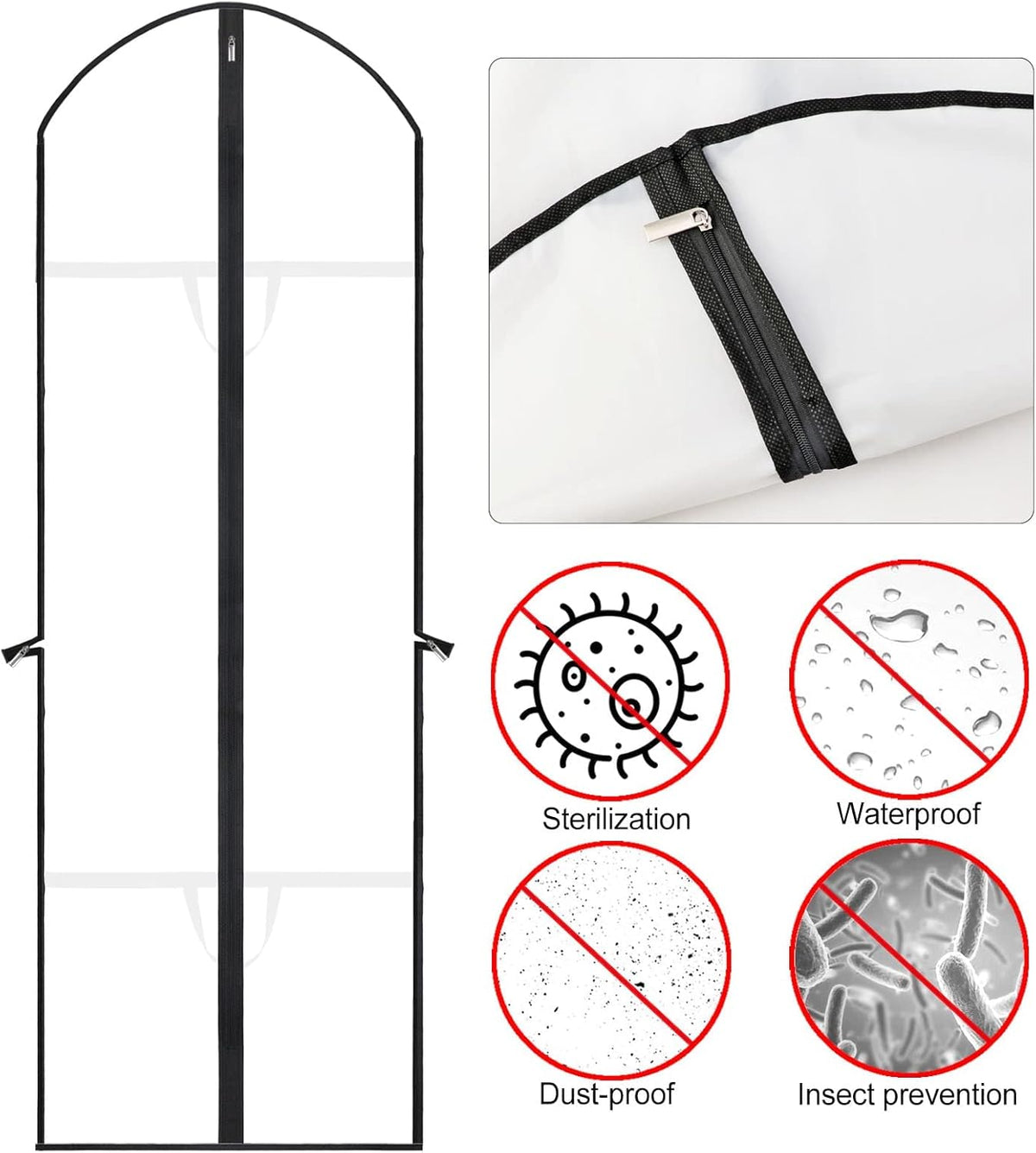 71-Inch Protective Garment Cover with Full-Zip and Dual Handles