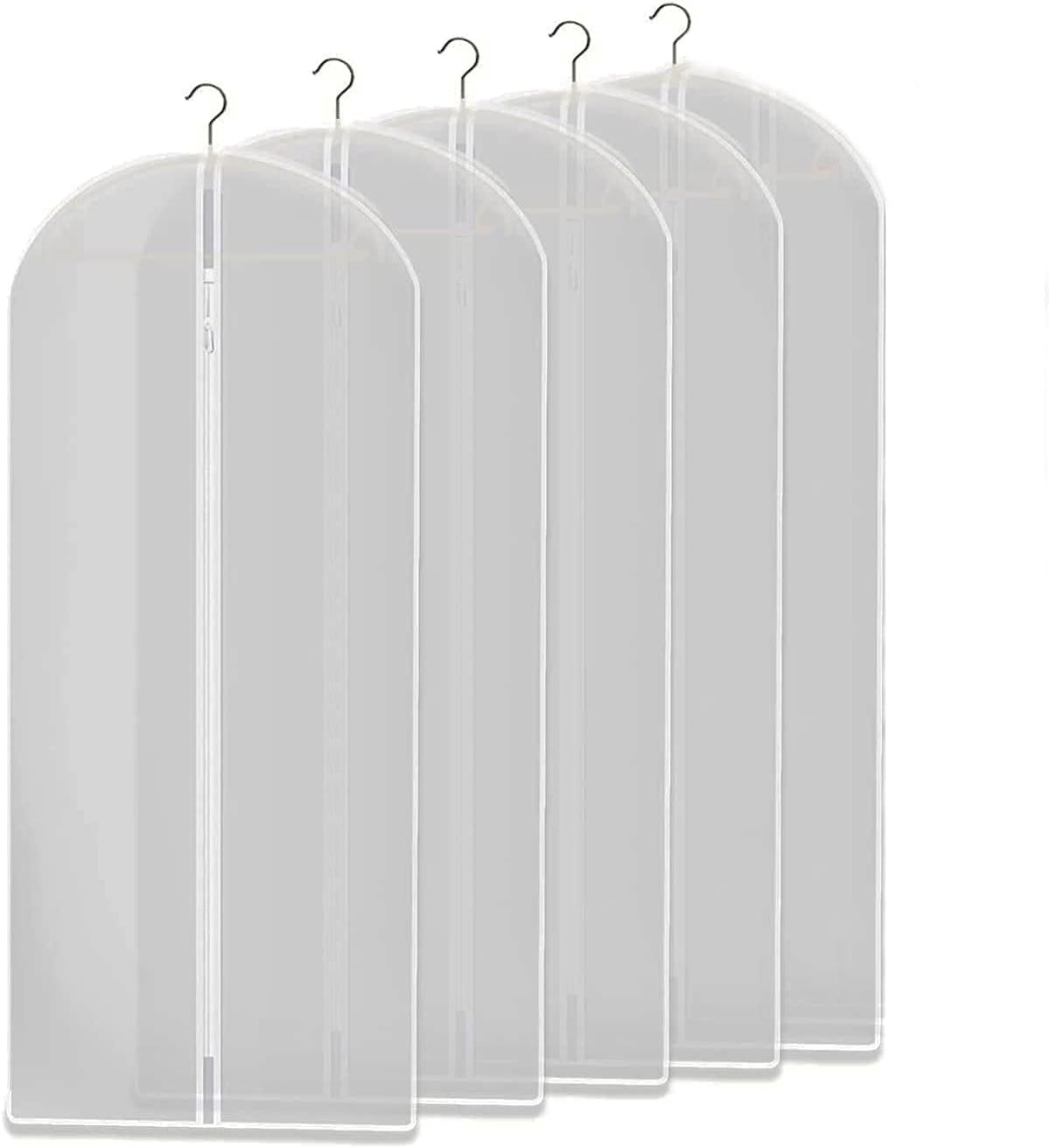 Transparent Clothing Protection Bags with Full Zipper - Set of 5